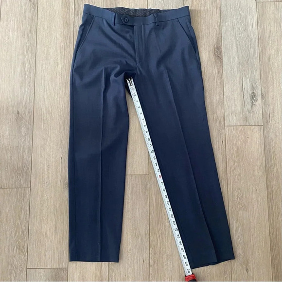 Michael Kors Classic Fit Flat Front Creased Stretch Pants Navy Men’s 34×30 EUC - Picture 7 of 9
